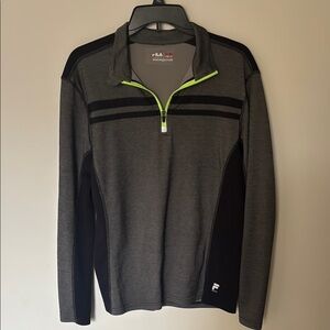 Fila Gray and Black Quarter-Zip Pullover